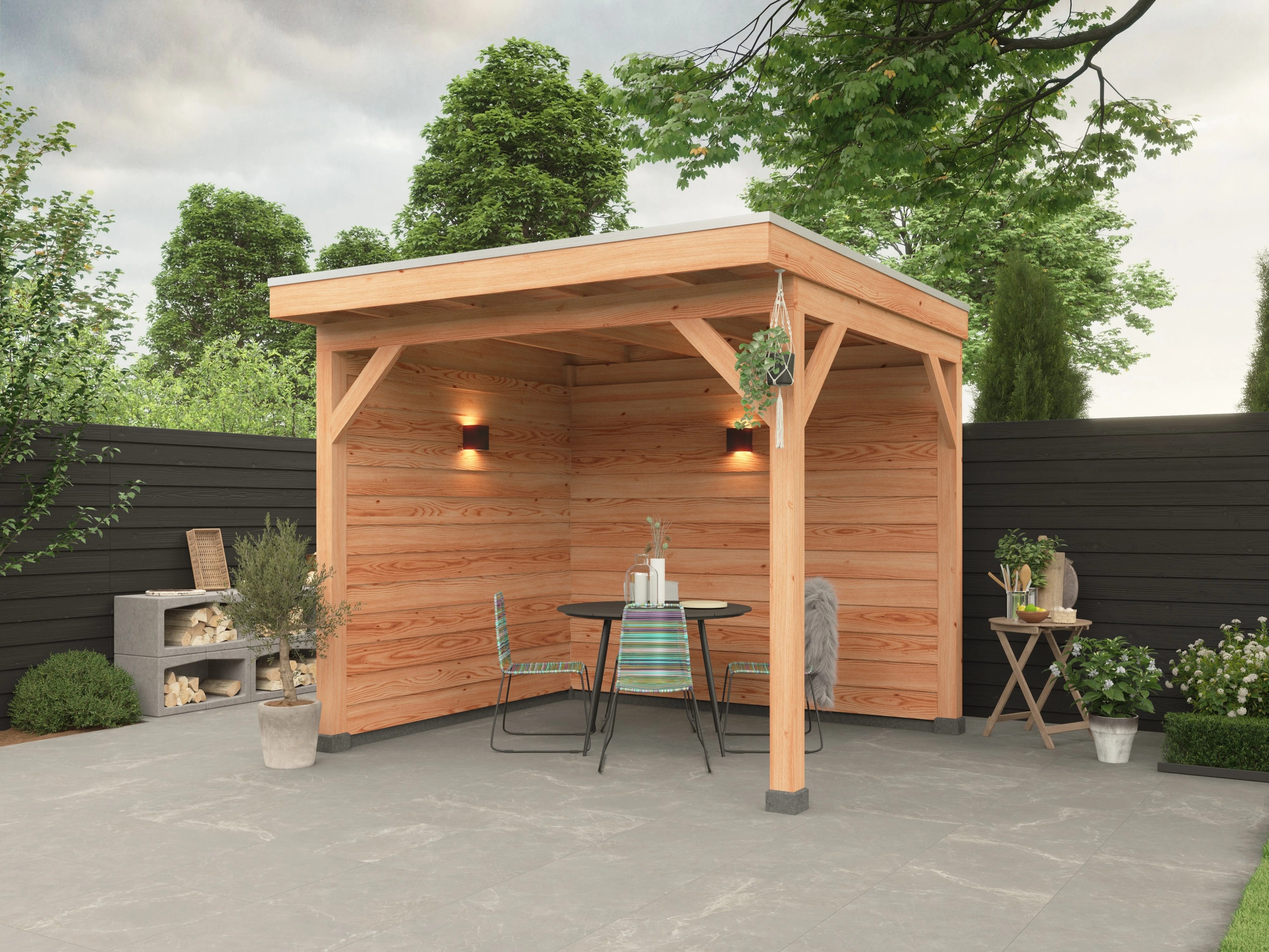 Douglas overkapping, 300 x 250, met achterwand en zijwand, Westwood Comfort - Afbeelding 2